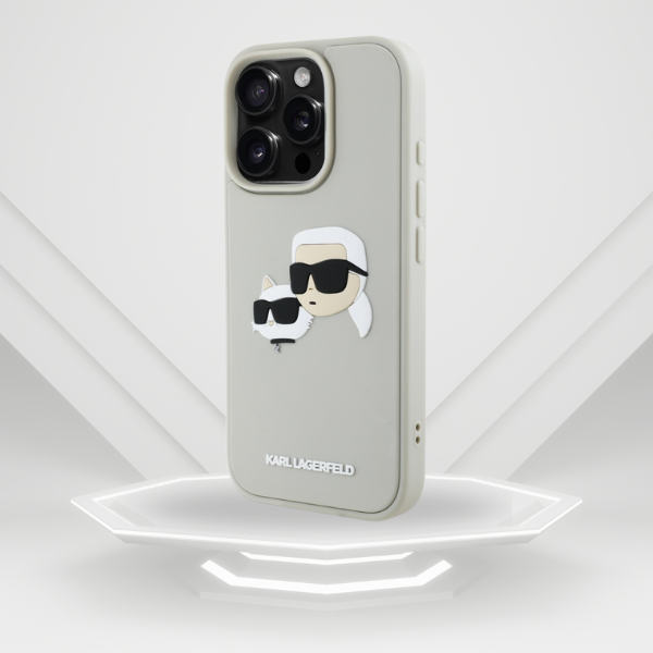 Dėklas Karl Lagerfeld HC 3D Rubber Double Heads Apple iPhone 16 Pro smėlio spalva aprašymas - Prekės nuotrauka Dėklas Karl Lagerfeld HC 3D Rubber Double Heads Apple iPhone 16 Pro smėlio spalva aprašymas - Prekės nuotrauka