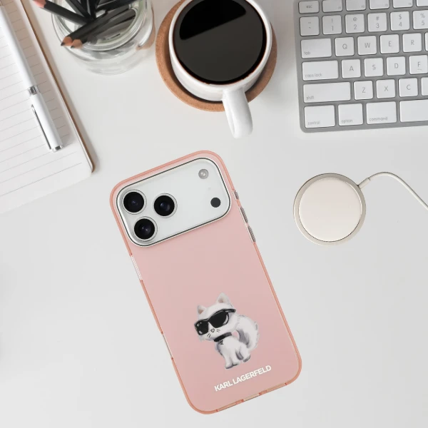 Karl Lagerfeld IML Aquarelle Choupette & Logo MagSafe dėklas skirtas Apple iPhone 17 Pro rožinės spalvos aprašymas - Prekės nuotrauka Karl Lagerfeld IML Aquarelle Choupette & Logo MagSafe dėklas skirtas Apple iPhone 17 Pro rožinės spalvos aprašymas - Prekės nuotrauka