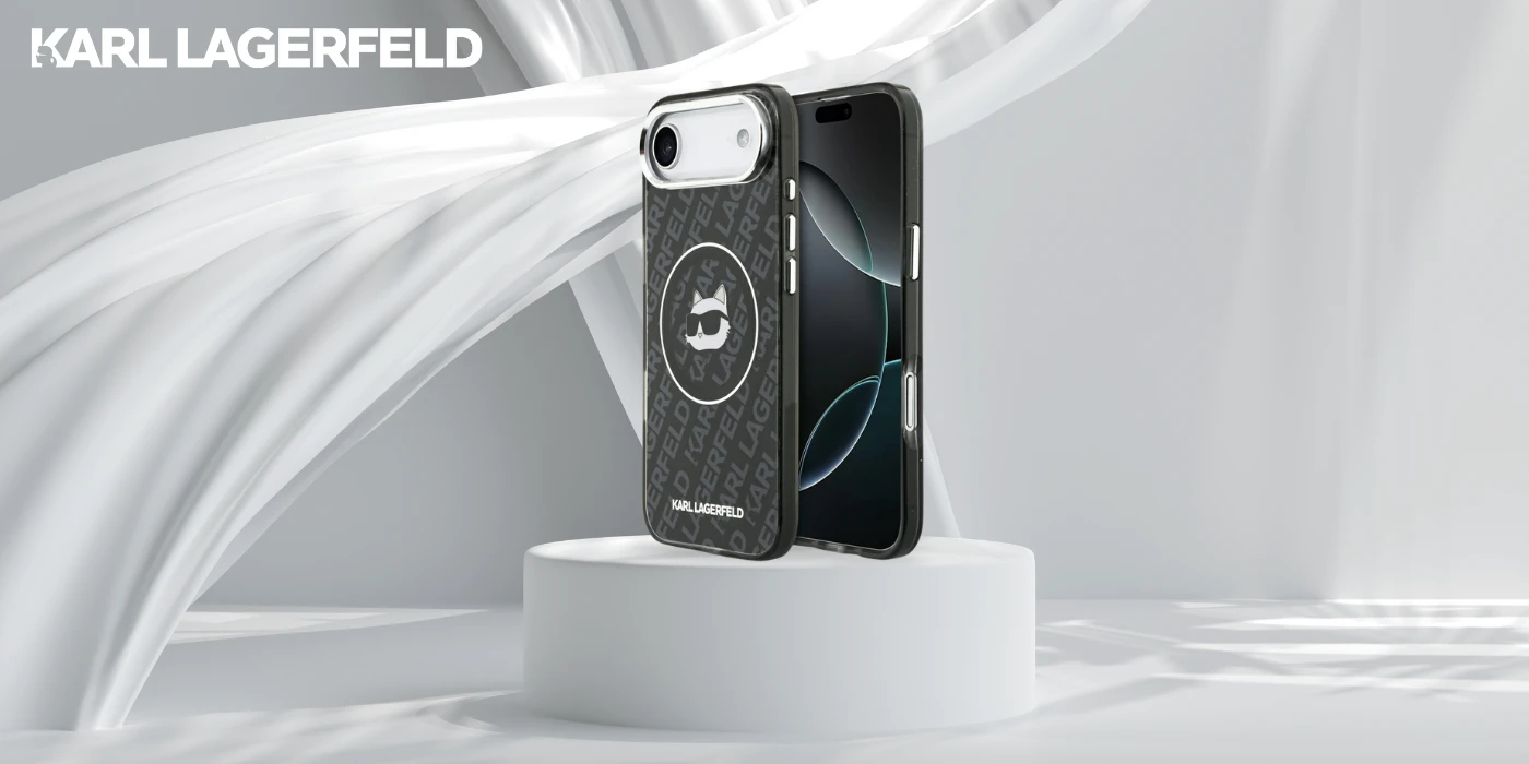 Karl Lagerfeld IML Choupette Head Logo MagSafe Dėklas skirtas Apple iPhone Air juodos spalvos aprašymas - Prekės nuotrauka