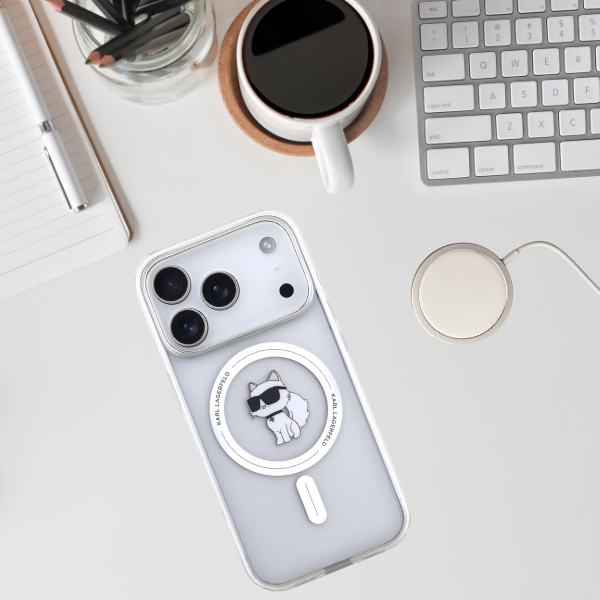 Karl Lagerfeld IML Choupette MagSafe dėklas skirtas Apple iPhone 17 Pro Max Clear aprašymas - Prekės nuotrauka Karl Lagerfeld IML Choupette MagSafe dėklas skirtas Apple iPhone 17 Pro Max Clear aprašymas - Prekės nuotrauka