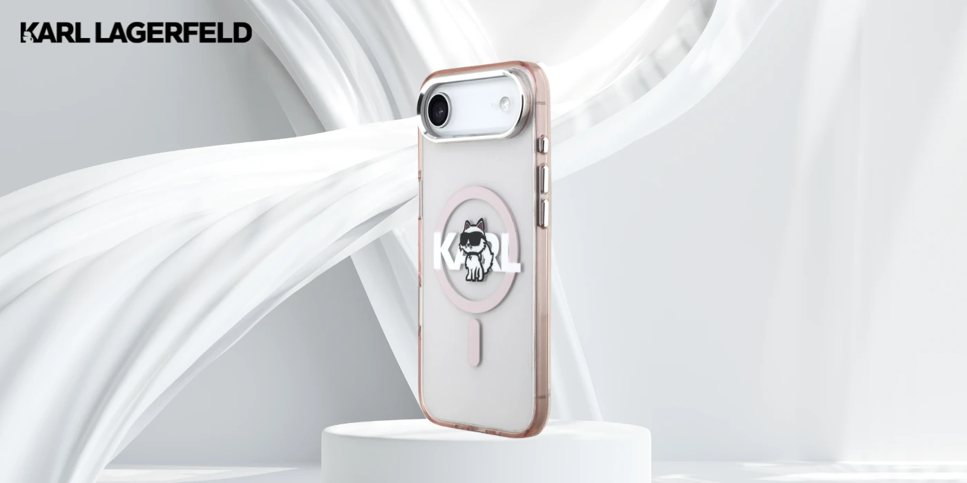 Karl Lagerfeld IML Choupette Sketch Logo MagSafe dėklas Apple iPhone Air rožinės spalvos aprašymas - Prekės nuotrauka