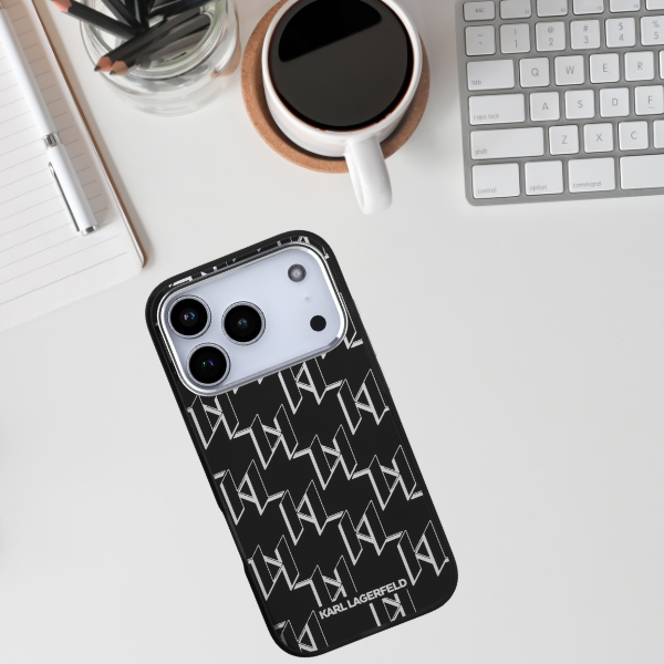 Karl Lagerfeld IML KL Monogram MagSafe dėklas skirtas Apple iPhone 17 Pro juodos spalvos aprašymas - Prekės nuotrauka Karl Lagerfeld IML KL Monogram MagSafe dėklas skirtas Apple iPhone 17 Pro juodos spalvos aprašymas - Prekės nuotrauka