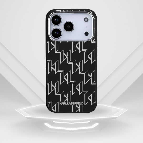 Karl Lagerfeld IML KL Monogram MagSafe dėklas skirtas Apple iPhone 17 Pro juodos spalvos aprašymas - Prekės nuotrauka Karl Lagerfeld IML KL Monogram MagSafe dėklas skirtas Apple iPhone 17 Pro juodos spalvos aprašymas - Prekės nuotrauka