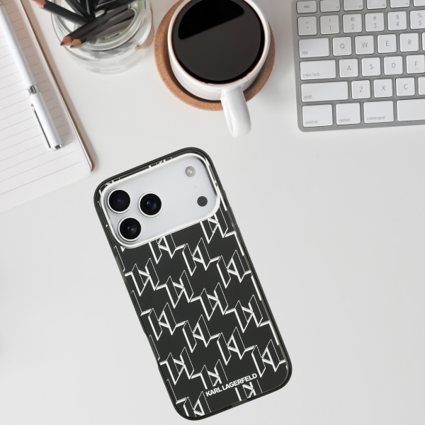 Karl Lagerfeld IML KL Monogram MagSafe dėklas skirtas Apple iPhone 17 Pro Max juodos spalvos aprašymas - Prekės nuotrauka