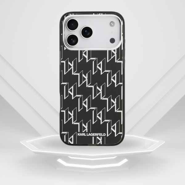Karl Lagerfeld IML KL Monogram MagSafe dėklas skirtas Apple iPhone 17 Pro Max juodos spalvos aprašymas - Prekės nuotrauka