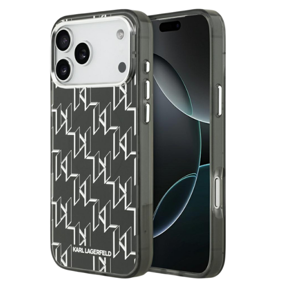 Karl Lagerfeld IML KL Monogram MagSafe dėklas skirtas Apple iPhone 17 Pro Max juodos spalvos aprašymas - Prekės nuotrauka