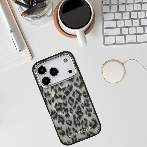 Karl Lagerfeld IML Leopard Pattern MagSafe Dėklas skirtas Apple iPhone 17 Pro rudos spalvos aprašymas - Prekės nuotrauka Karl Lagerfeld IML Leopard Pattern MagSafe Dėklas skirtas Apple iPhone 17 Pro rudos spalvos aprašymas - Prekės nuotrauka