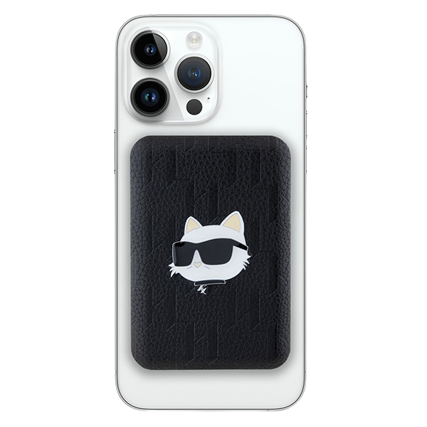 Karl Lagerfeld indukcinis išorinis akumuliatorius KLPB5FPGKSCHHK 16W 5000mAh juodos spalvos Choupette Head Pin MagSafe aprašymas - Prekės nuotrauka