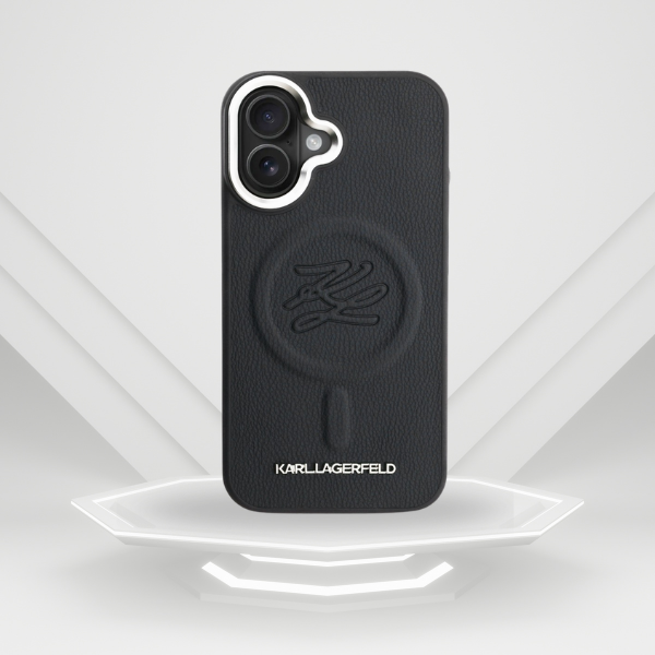Dėklas Karl Lagerfeld Inicialų & Metalinė Logo MagSafe Danga iPhone 16 - Juoda aprašymas - Prekės nuotrauka