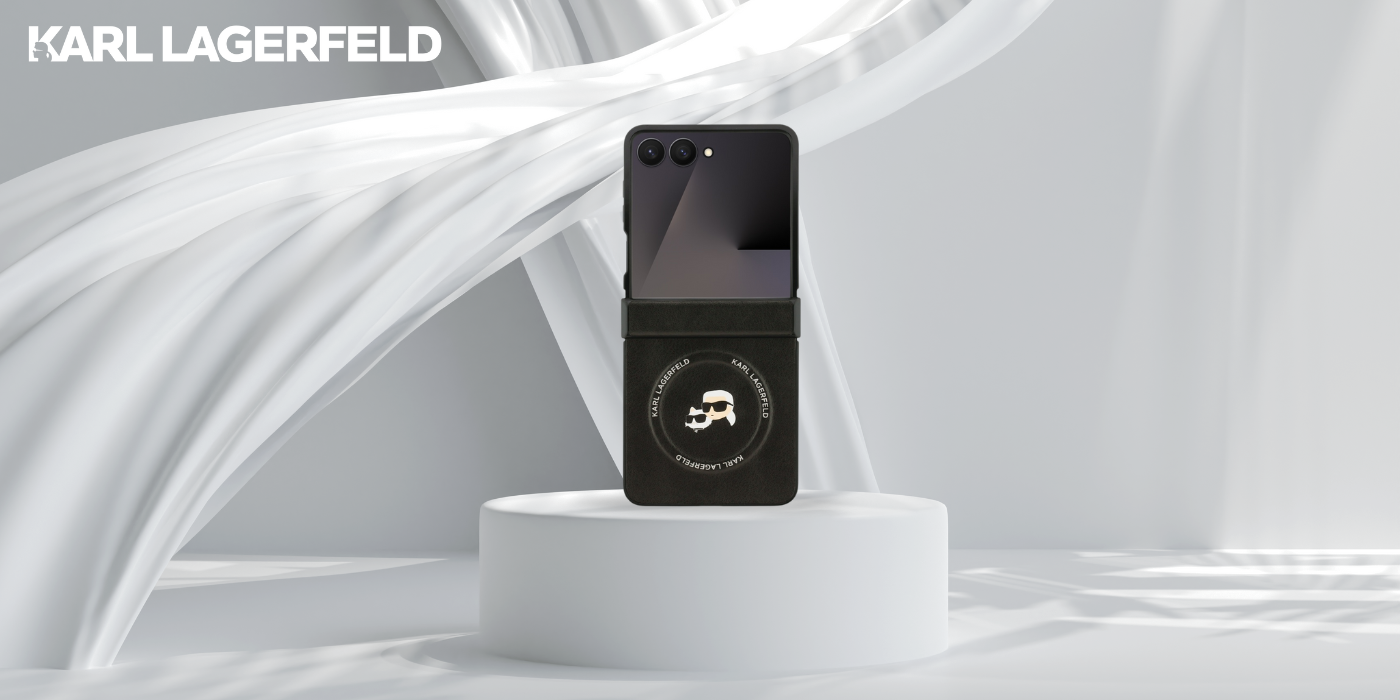 Karl Lagerfeld Karl&Choupette Pins MagSafe dėklas skirtas Samsung Galaxy Z Flip7 juodos spalvos aprašymas - Prekės nuotrauka