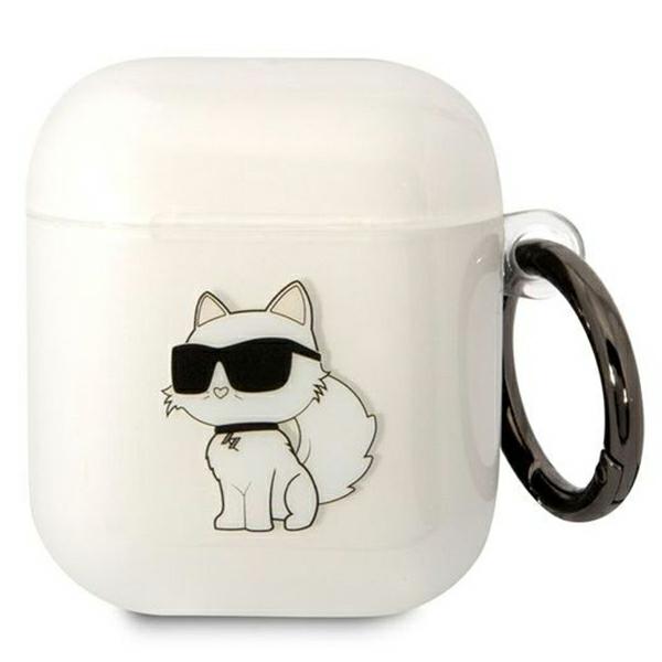 Karl Lagerfeld KLA2HNCHTCT Airpods 1/2 dėklas skaidrus Ikonik Choupette aprašymas - Prekės nuotrauka