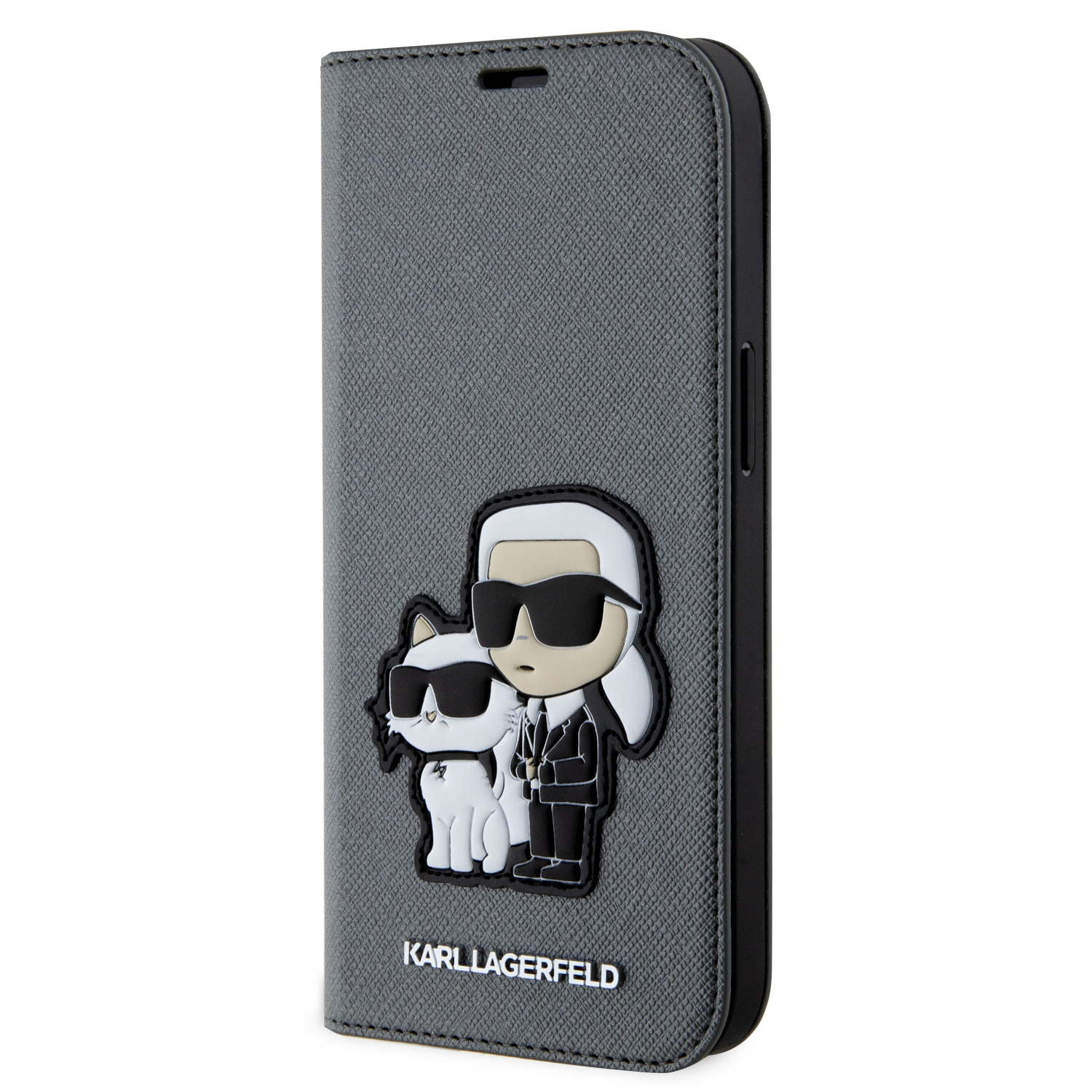 Karl Lagerfeld KLBKP14LSANKCPG Apple iPhone 14 Pro 6.1″ bookdėklas sidabrinis Saffiano Karl & Choupette aprašymas - Prekės nuotrauka Karl Lagerfeld KLBKP14LSANKCPG Apple iPhone 14 Pro 6.1″ bookdėklas sidabrinis Saffiano Karl & Choupette aprašymas - Prekės nuotrauka