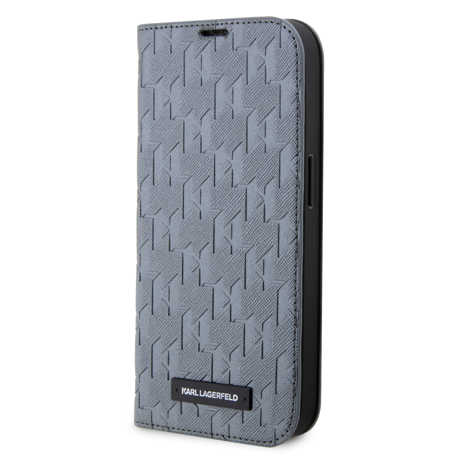 Karl Lagerfeld KLBKP14XSAKLHPG Apple iPhone 14 Pro Max 6.7″ bookdėklas sidabrinis Saffiano Monogram aprašymas - Prekės nuotrauka Karl Lagerfeld KLBKP14XSAKLHPG Apple iPhone 14 Pro Max 6.7″ bookdėklas sidabrinis Saffiano Monogram aprašymas - Prekės nuotrauka