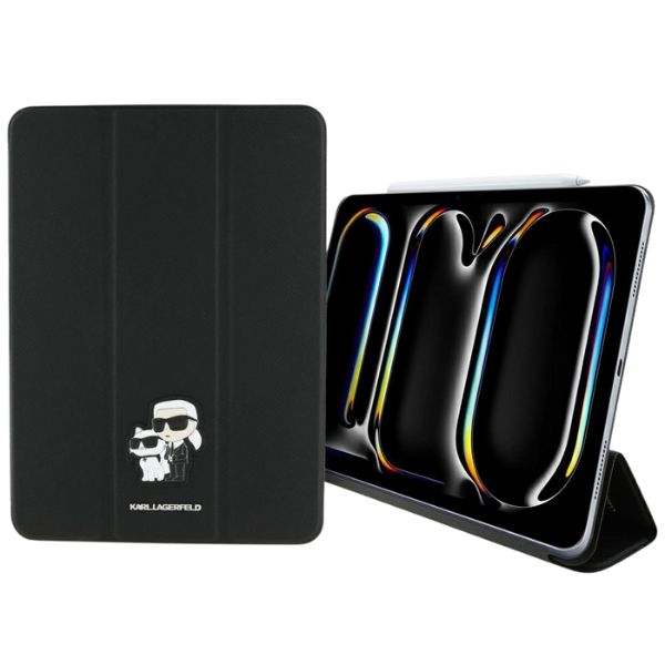 Karl Lagerfeld KLFC11PM24SAKCK Apple iPad Pro 11″ 2024 Book Cover juodos spalvos Saffiano Magnetic Karl &Ch aprašymas - Prekės nuotrauka