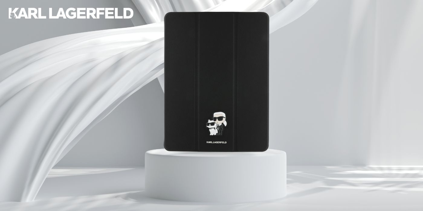 Karl Lagerfeld KLFC13PM24SAKCK Apple iPad Pro 13″ 2024 Book Cover juodos spalvos Saffiano Magnetic Karl &Ch aprašymas - Prekės nuotrauka