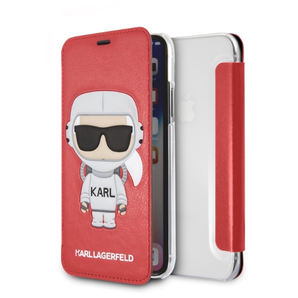Karl Lagerfeld KLFLBKPXKSCORE iPhone X XS knygelės tipo dėklas red Karl Space Cosmonaut aprašymas - Prekės nuotrauka