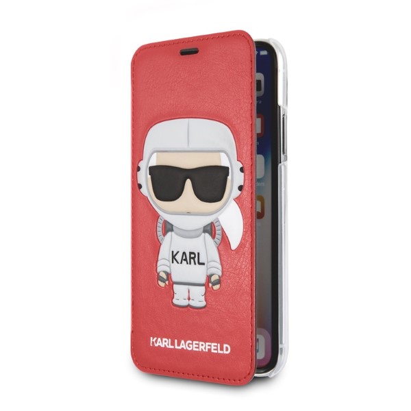 Karl Lagerfeld KLFLBKPXKSCORE iPhone X XS knygelės tipo dėklas red Karl Space Cosmonaut aprašymas - Prekės nuotrauka