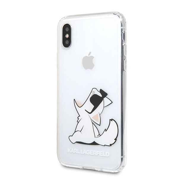 Karl Lagerfeld KLHCI65CFNRC Apple iPhone Xs Max kietas dėklas skaidrus Choupette Fun aprašymas - Prekės nuotrauka