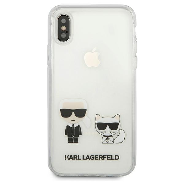 Karl Lagerfeld KLHCI65CKTR iPhone Xs Max kietas dėklas skaidrus Karl & Choupette aprašymas - Prekės nuotrauka