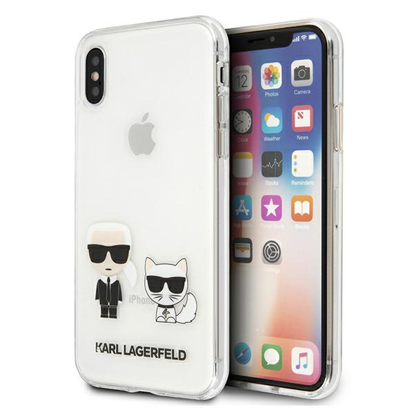 Karl Lagerfeld KLHCI65CKTR iPhone Xs Max kietas dėklas skaidrus Karl & Choupette aprašymas - Prekės nuotrauka