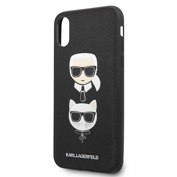 Karl Lagerfeld KLHCI65SAKICKCBK Apple iPhone XS Max juodos spalvos kietas dėklas Saffiano Karl&Choupette Head aprašymas - Prekės nuotrauka Karl Lagerfeld KLHCI65SAKICKCBK Apple iPhone XS Max juodos spalvos kietas dėklas Saffiano Karl&Choupette Head aprašymas - Prekės nuotrauka