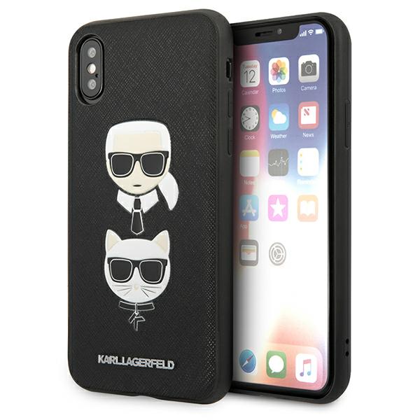 Karl Lagerfeld KLHCI65SAKICKCBK Apple iPhone XS Max juodos spalvos kietas dėklas Saffiano Karl&Choupette Head aprašymas - Prekės nuotrauka Karl Lagerfeld KLHCI65SAKICKCBK Apple iPhone XS Max juodos spalvos kietas dėklas Saffiano Karl&Choupette Head aprašymas - Prekės nuotrauka