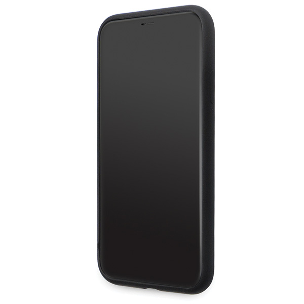 Karl Lagerfeld KLHCN61SMHKNPK iPhone 11/ Xr 6.1″ juodos spalvos silikoninis dėklas Ikonik Metal Pin aprašymas - Prekės nuotrauka