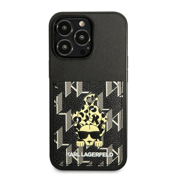 Karl Lagerfeld KLHCP13LCANCNK iPhone 13 Pro / 13 6,1″ kietas dėklas juodos spalvos Karlimals Cardslot aprašymas - Prekės nuotrauka