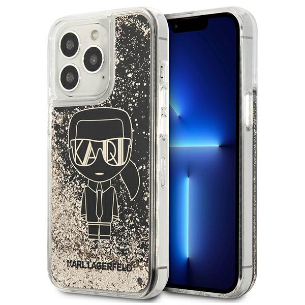 Karl Lagerfeld KLHCP13LLGGKBK iPhone 13 Pro/ 13 6,1″ juodos spalvos kietas dėklas Liquid Glitter Gatsby aprašymas - Prekės nuotrauka