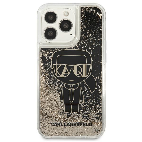 Karl Lagerfeld KLHCP13LLGGKBK iPhone 13 Pro/ 13 6,1″ juodos spalvos kietas dėklas Liquid Glitter Gatsby aprašymas - Prekės nuotrauka