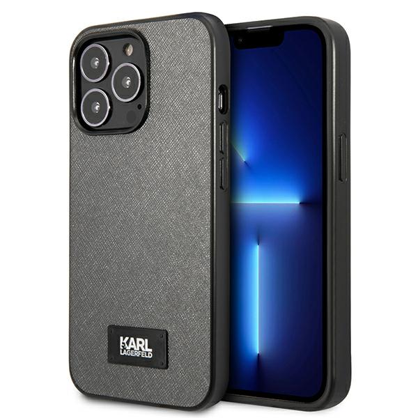 Karl Lagerfeld KLHCP13LSFMP2DG Apple iPhone 13 Pro / 13 6,1″ kietas dėklas sidabrinis Saffiano Plaque aprašymas - Prekės nuotrauka Karl Lagerfeld KLHCP13LSFMP2DG Apple iPhone 13 Pro / 13 6,1″ kietas dėklas sidabrinis Saffiano Plaque aprašymas - Prekės nuotrauka