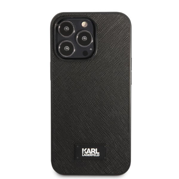 Karl Lagerfeld KLHCP13LSFMP2K Apple iPhone 13 Pro / 13 6,1″ kietas dėklas juodos spalvos Saffiano Plaque aprašymas - Prekės nuotrauka Karl Lagerfeld KLHCP13LSFMP2K Apple iPhone 13 Pro / 13 6,1″ kietas dėklas juodos spalvos Saffiano Plaque aprašymas - Prekės nuotrauka