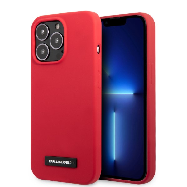 Karl Lagerfeld KLHCP13LSLMP1R Apple iPhone 13 Pro / 13 6,1″ kietas dėklas red Silicone Plaque aprašymas - Prekės nuotrauka