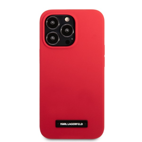 Karl Lagerfeld KLHCP13LSLMP1R Apple iPhone 13 Pro / 13 6,1″ kietas dėklas red Silicone Plaque aprašymas - Prekės nuotrauka