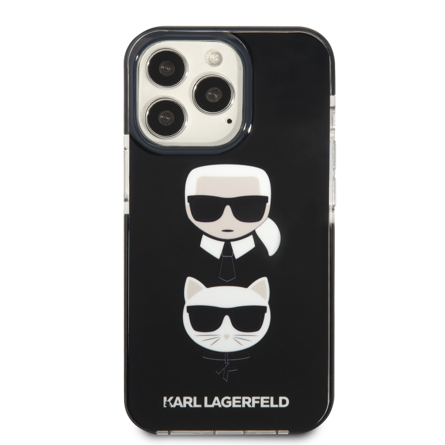 Karl Lagerfeld KLHCP13LTPE2TK Apple iPhone 13 Pro / 13 6,1″ kietas dėklas juodos spalvos Karl&Choupette Head aprašymas - Prekės nuotrauka