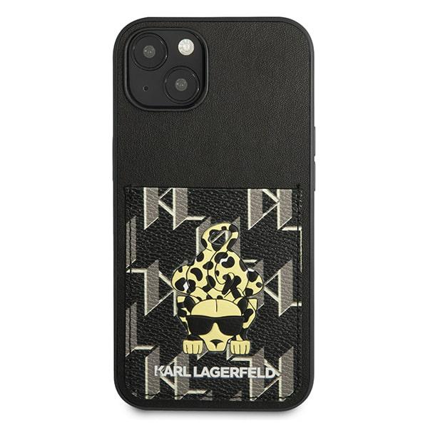 Karl Lagerfeld KLHCP13MCANCNK Apple iPhone 13/ 14 / 15 6,1″ kietas dėklas juodos spalvos Karlimals Cardslot aprašymas - Prekės nuotrauka
