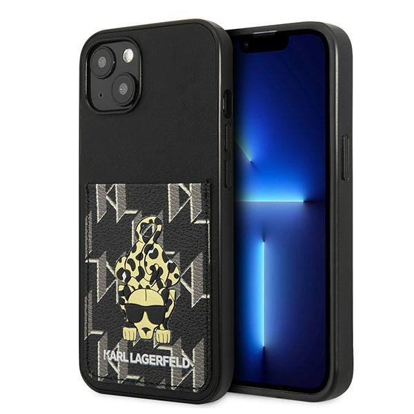 Karl Lagerfeld KLHCP13MCANCNK Apple iPhone 13/ 14 / 15 6,1″ kietas dėklas juodos spalvos Karlimals Cardslot aprašymas - Prekės nuotrauka