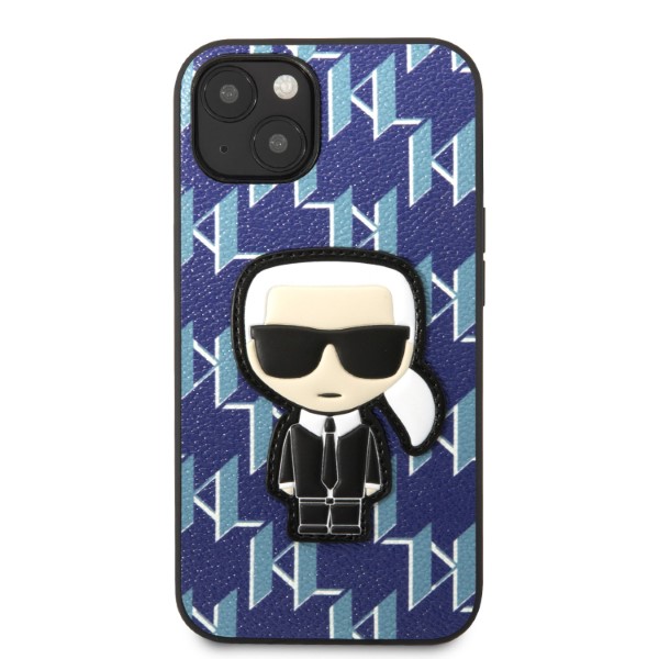 Karl Lagerfeld KLHCP13MPMNIKBL Apple iPhone 13/ 14 / 15 6,1″ kietas dėklas mėlynas Monogram Ikonik Patch aprašymas - Prekės nuotrauka