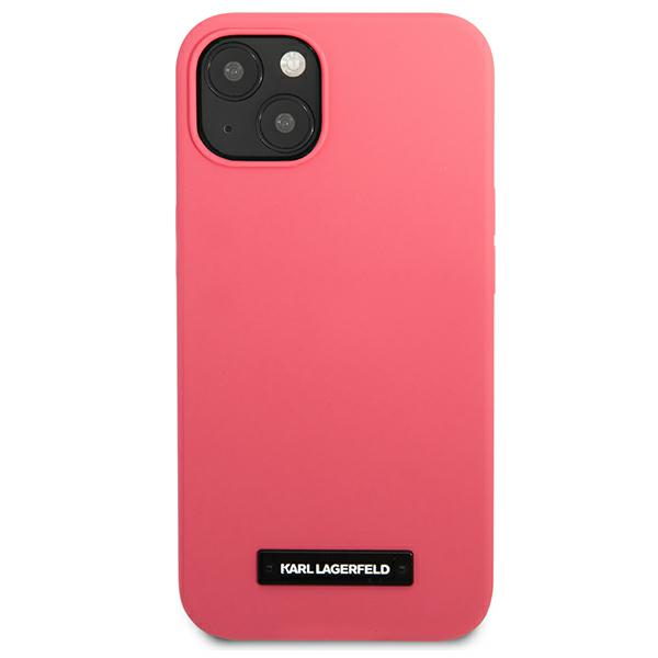 Karl Lagerfeld KLHCP13MSLMP1PI Apple iPhone 13 / 14 / 15 6,1″ kietas dėklas fuchsia Silicone Plaque aprašymas - Prekės nuotrauka