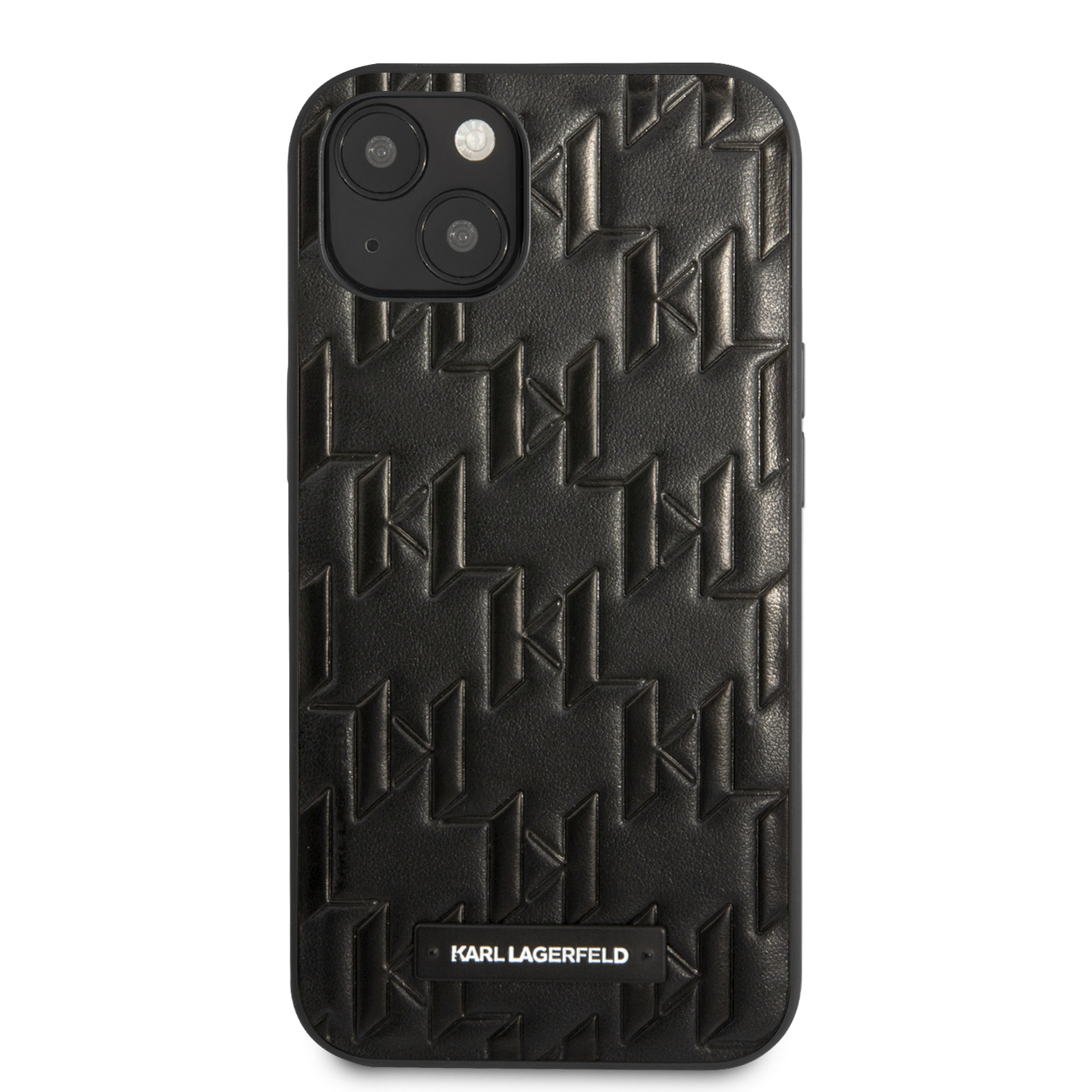 Karl Lagerfeld KLHCP13SMNMP1K Apple iPhone 13 mini 5,4″ kietas dėklas juodos spalvos Monogram Plaque aprašymas - Prekės nuotrauka