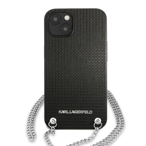 Karl Lagerfeld KLHCP13SPMK Apple iPhone 13 mini 5,4″ kietas dėklas juodos spalvos Leather Textured and Chain aprašymas - Prekės nuotrauka Karl Lagerfeld KLHCP13SPMK Apple iPhone 13 mini 5,4″ kietas dėklas juodos spalvos Leather Textured and Chain aprašymas - Prekės nuotrauka