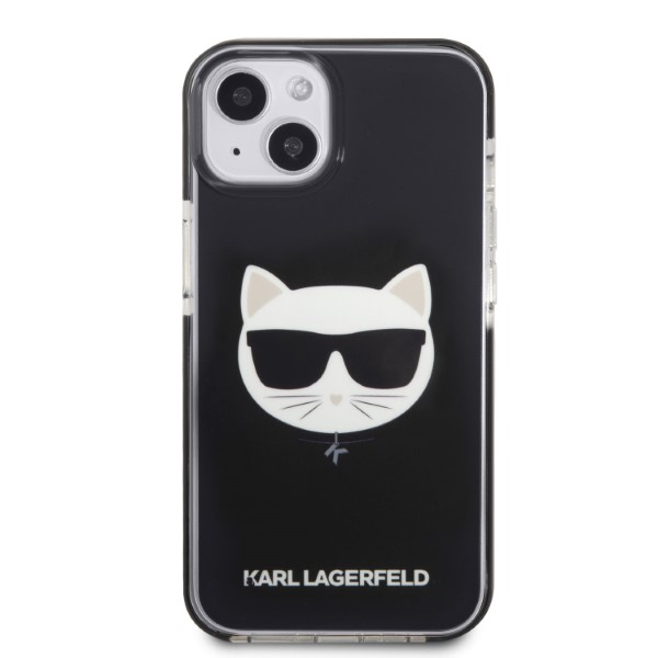 Karl Lagerfeld KLHCP13STPECK Apple iPhone 13 mini 5,4″ kietas dėklas juodos spalvos Choupette Head aprašymas - Prekės nuotrauka
