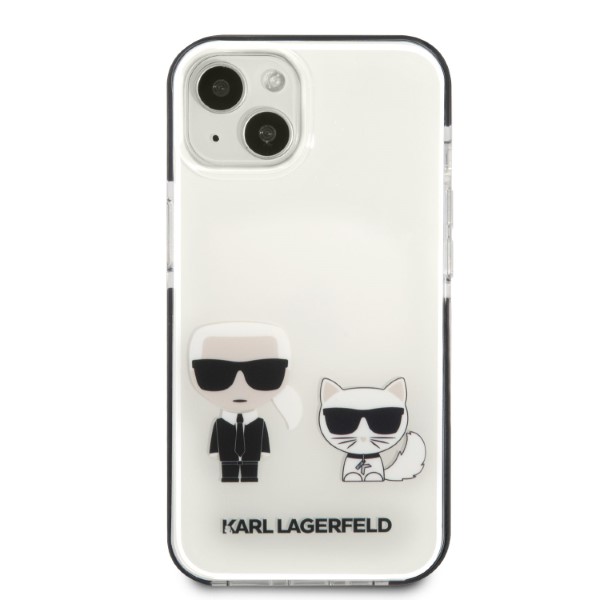 Karl Lagerfeld KLHCP13STPEKCW Apple iPhone 13 mini 5,4″ kietas dėklas baltos spalvos Karl&Choupette aprašymas - Prekės nuotrauka