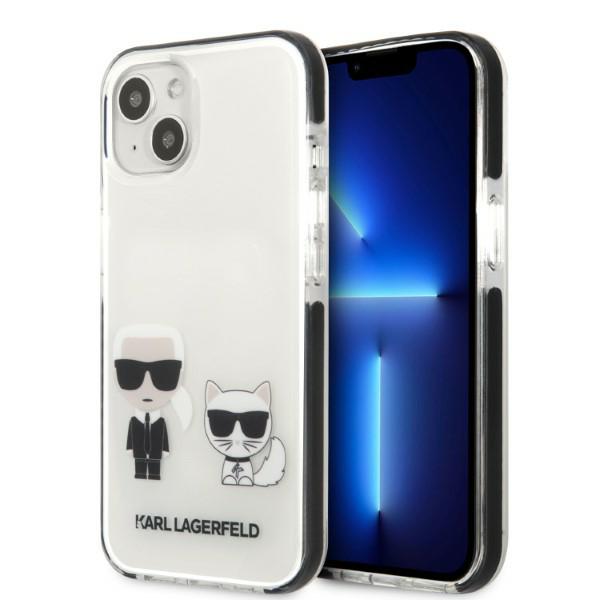 Karl Lagerfeld KLHCP13STPEKCW Apple iPhone 13 mini 5,4″ kietas dėklas baltos spalvos Karl&Choupette aprašymas - Prekės nuotrauka