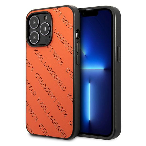 Karl Lagerfeld KLHCP13XPTLO Apple iPhone 13 Pro Max 6,7″ kietas dėklas oranžinis Perforated Allover aprašymas - Prekės nuotrauka Karl Lagerfeld KLHCP13XPTLO Apple iPhone 13 Pro Max 6,7″ kietas dėklas oranžinis Perforated Allover aprašymas - Prekės nuotrauka