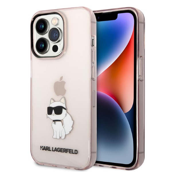 Karl Lagerfeld KLHCP14LHNCHTCP iPhone 14 Pro 6,1″ rožinės spalvos kietas dėklas Ikonik Choupette aprašymas - Prekės nuotrauka