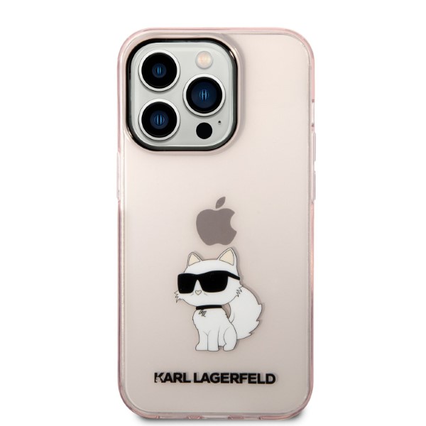 Karl Lagerfeld KLHCP14LHNCHTCP iPhone 14 Pro 6,1″ rožinės spalvos kietas dėklas Ikonik Choupette aprašymas - Prekės nuotrauka