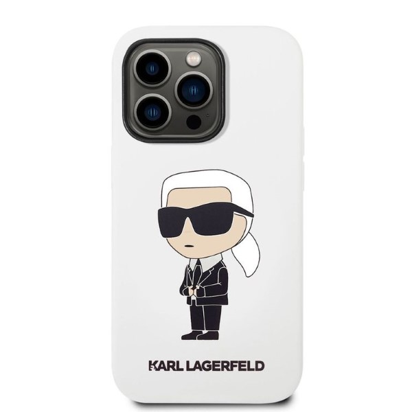 Karl Lagerfeld KLHCP14LSNIKBCH Apple iPhone 14 Pro 6,1″ kietas dėklas baltos spalvos Silicone Ikonik aprašymas - Prekės nuotrauka Karl Lagerfeld KLHCP14LSNIKBCH Apple iPhone 14 Pro 6,1″ kietas dėklas baltos spalvos Silicone Ikonik aprašymas - Prekės nuotrauka