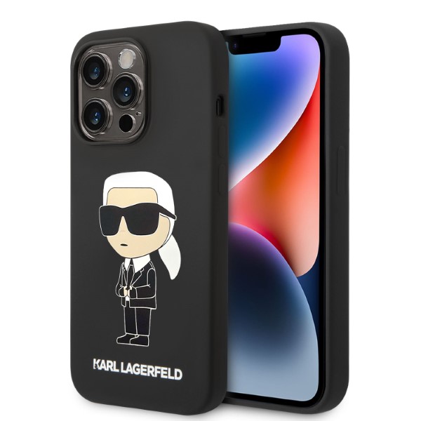 Karl Lagerfeld KLHCP14LSNIKBCK Apple iPhone 14 Pro 6,1″ kietas dėklas juodos spalvos Silicone Ikonik aprašymas - Prekės nuotrauka Karl Lagerfeld KLHCP14LSNIKBCK Apple iPhone 14 Pro 6,1″ kietas dėklas juodos spalvos Silicone Ikonik aprašymas - Prekės nuotrauka