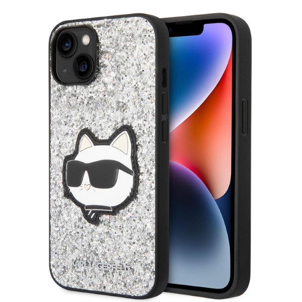 Karl Lagerfeld KLHCP14MG2CPS Apple iPhone 14 Plus / 15 Plus 6,7″ sidabrinis kietas dėklas Glitter Choupette aprašymas - Prekės nuotrauka Karl Lagerfeld KLHCP14MG2CPS Apple iPhone 14 Plus / 15 Plus 6,7″ sidabrinis kietas dėklas Glitter Choupette aprašymas - Prekės nuotrauka